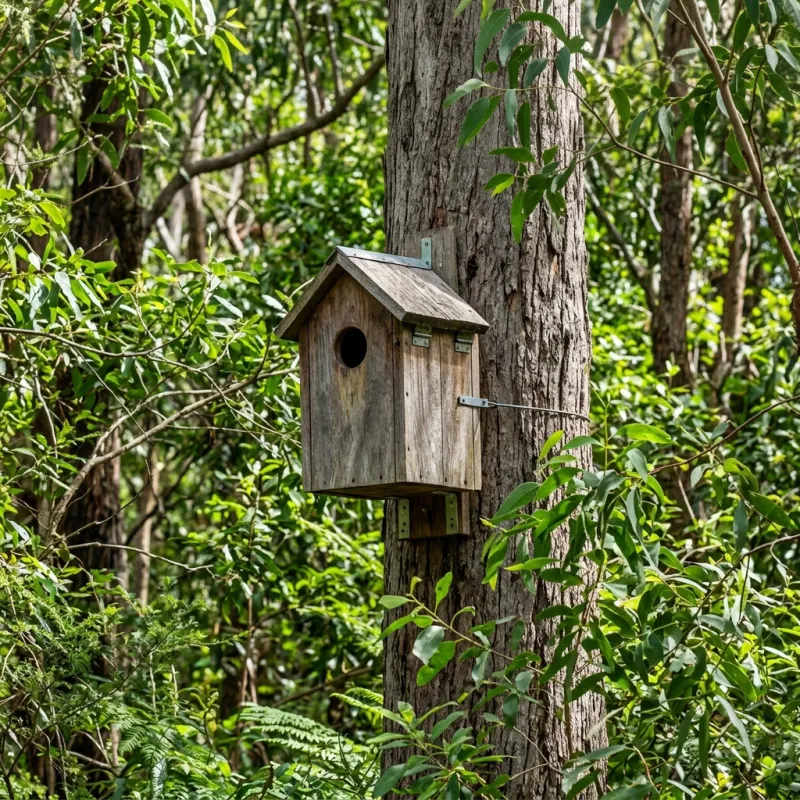 Animal nesting box installed as a humane alternative to a Mickleham roof cavity