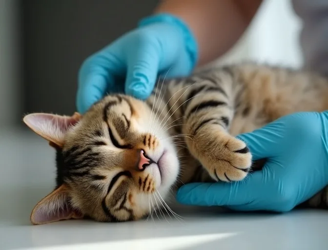 Specialist carefully handling a deceased cat with dignity in Mickleham